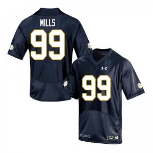 Notre Dame Fighting Irish Men's Rylie Mills #99 Navy Under Armour Authentic Stitched College NCAA Football Jersey SLL5799FQ